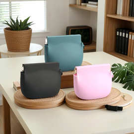 硅胶便捷弹片零钱包绑手搭扣硬币收纳袋硅胶口红包耳机钥匙收纳袋