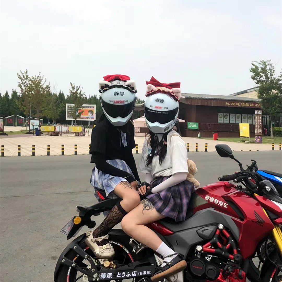 Lolita Ear Helmet Decoration Accessories Motorcycle Electric Vehicle Female Rider Cat Ear Ski Helmet Accessories Detachable