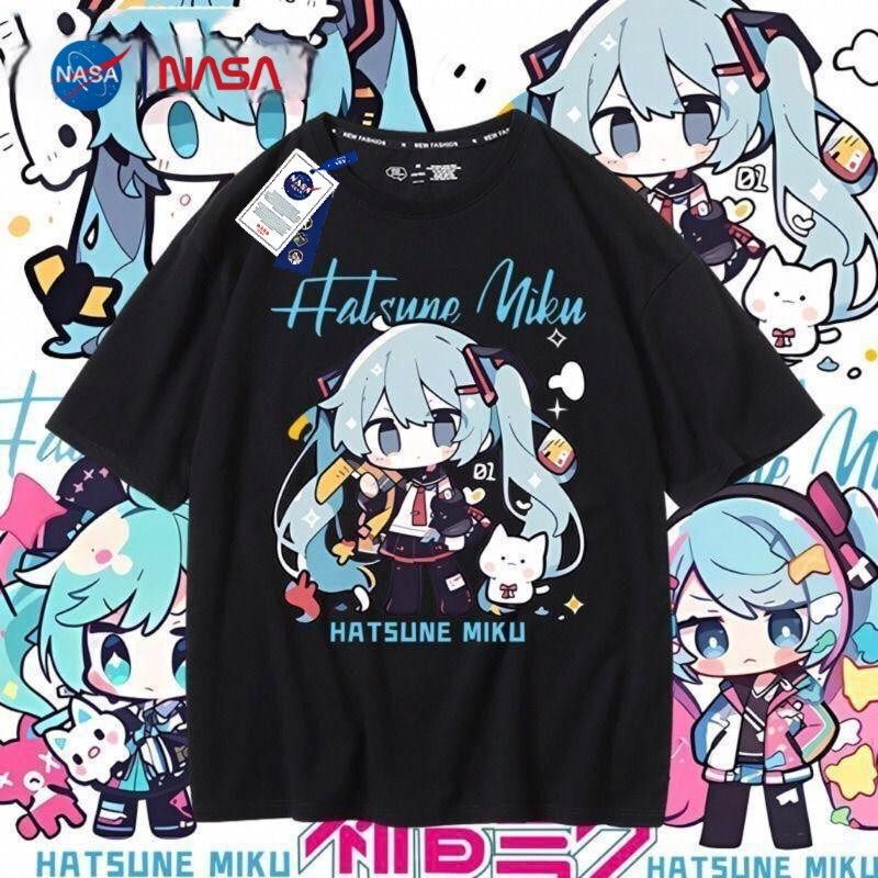 Nasa X Hatsune Miku Collaboration Short Sleeve T-Shirt - Future Miku Anime Style Loose Fit Unisex Student Hong Kong Style Nasa X Hatsune Miku Collaboration Short Sleeve T-Shirt - Future Miku Anime Style Loose Fit Unisex Student Hong Kong Style
