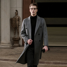 秋冬高级感毛呢大衣男羊毛中长款风衣外套过膝韩版呢子非双面羊绒