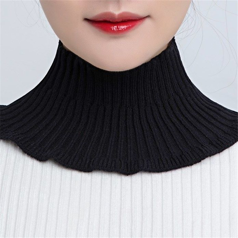 [Hilo con núcleo amigable para la Piel] bufanda de mujer pullover primavera y otoño cálido cuello de protección cervical collar falso decorativo lana de punto