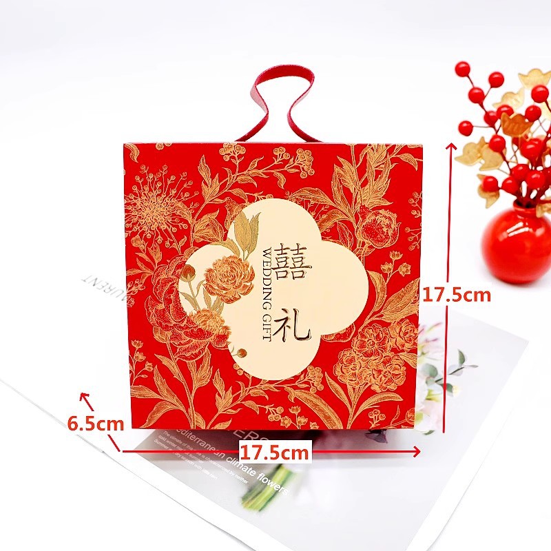 新款结婚喜糖盒子婚礼订婚回礼伴手礼手提袋子感礼盒空盒批发