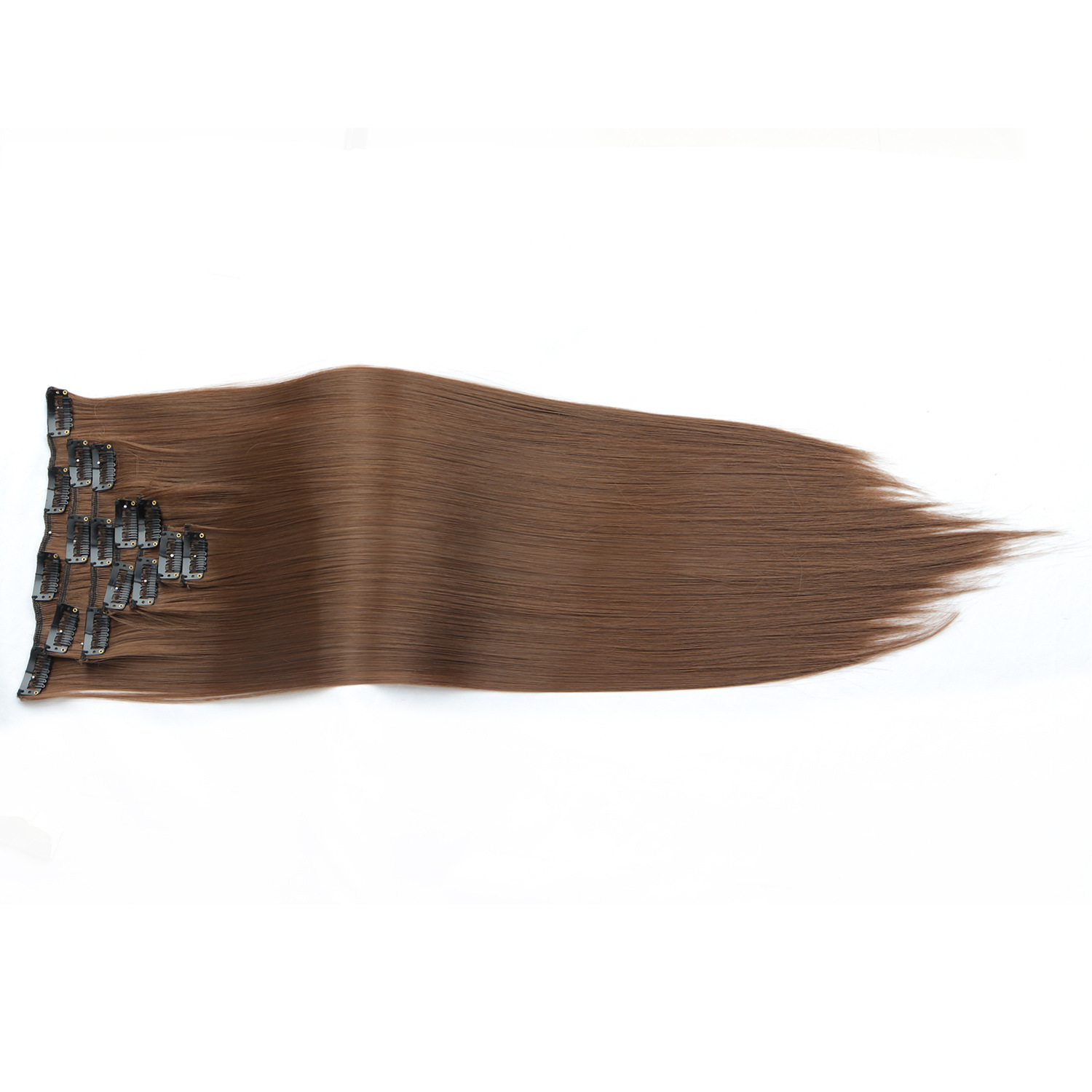 Peruca de mujer clip cabello recto 16 cabello largo cabello recto extensión fibra cabello largo recto