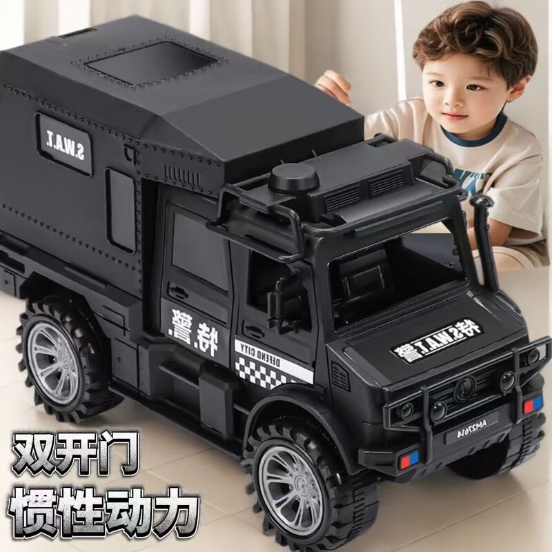 Extra-Large 28cm Double-Door Off-Road Rv Simulation Inertial Sliding Pickup Truck Toy Car for Boys Wholesale
