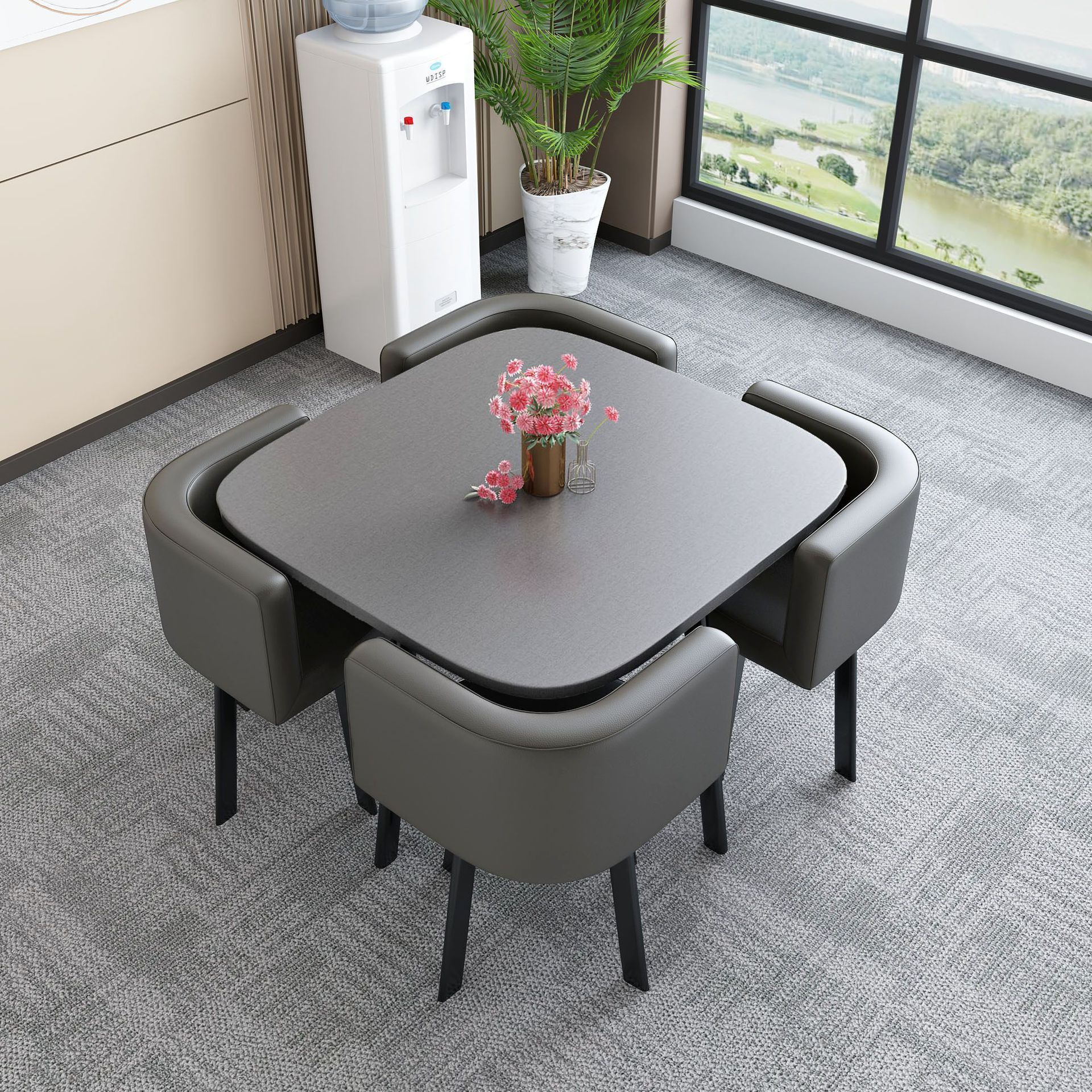 Mesa y silla de negociación simple mesa redonda de recepción de negociación casual mesa de recepción mesa comercial de té de leche y postres mesa y silla image 29
