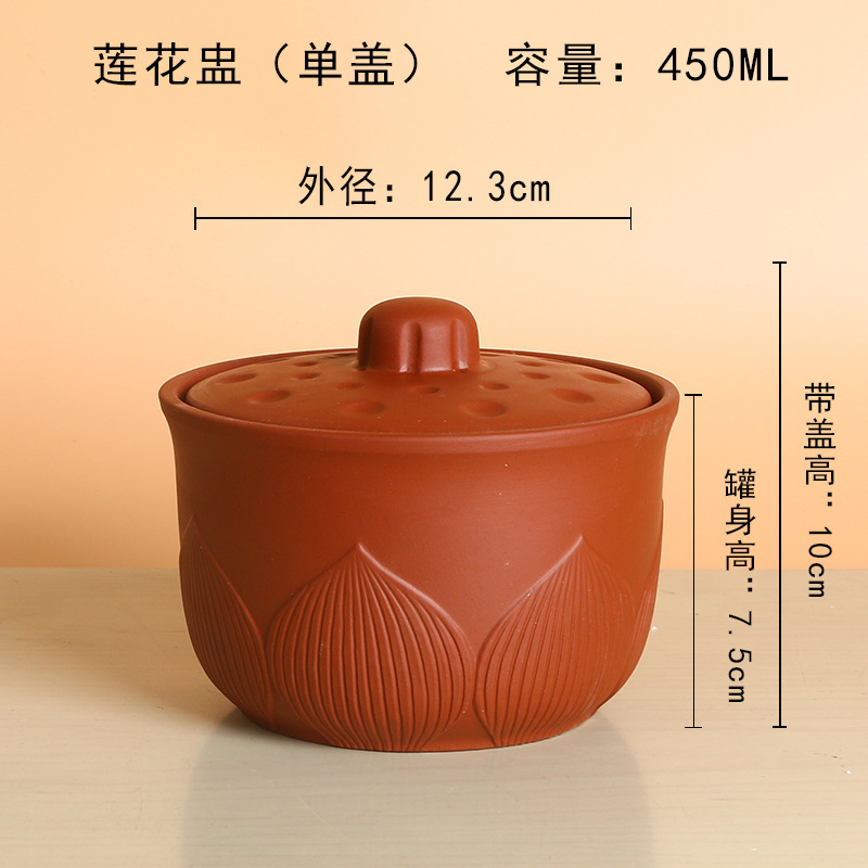 紫砂焼き梨缶商用陶磁スープ杯養生陶磁双蓋瓦缶スープ水を隔てて煮込んだ碗に屋台を置いて缶を焼く。|undefined