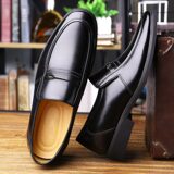 Мужские комфортные туфли для кожаной обуви, для среднего возраста