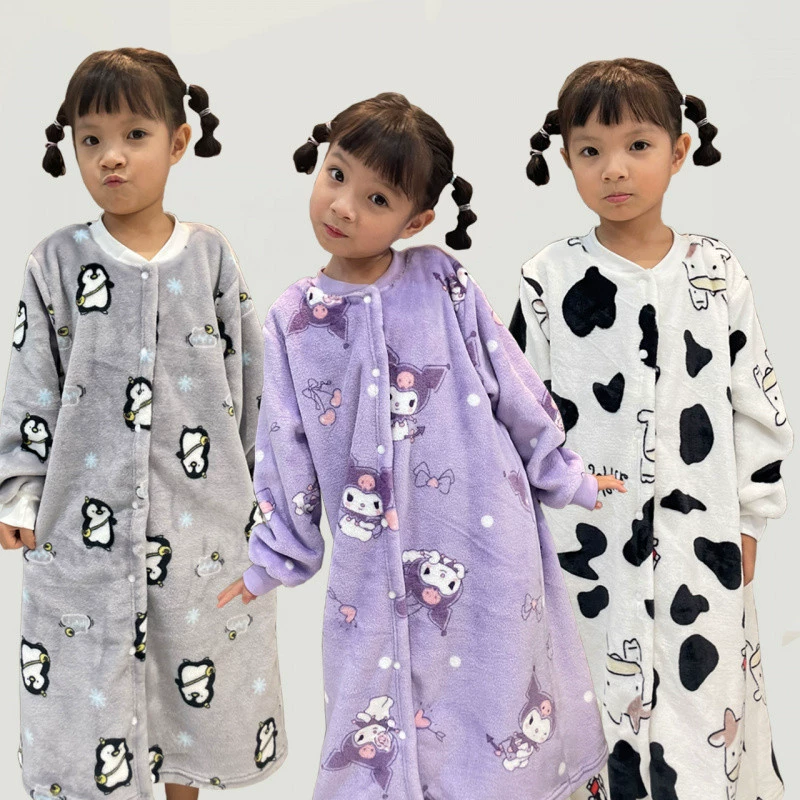 Детская пижама осенью и зимой коралловый бархат среднего и длинного роста для детей мужского и женского пола