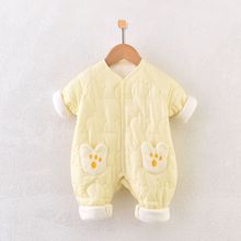 婴儿连体衣夹棉加厚棉衣新生幼儿爬服萌娃宝宝外出服冬装衣服