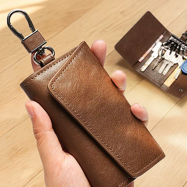 Genuine leather car key case for men, 2026 new model, small mini portable storage key case for women, high-end feel