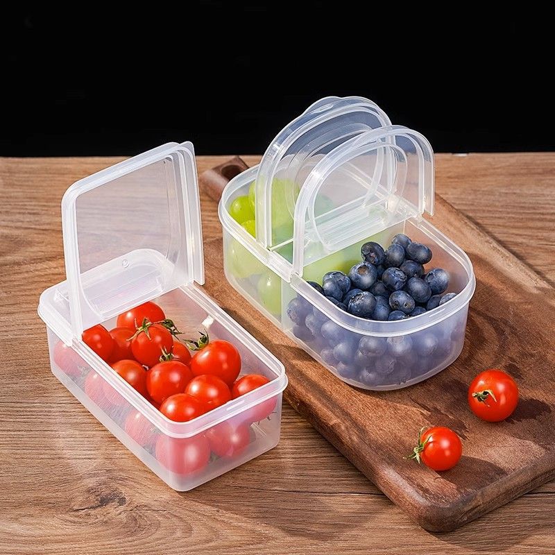 Caja de almacenamiento, caja de almacenamiento apta para alimentos, caja pequeña para envasar frutas y verduras, caja de almacenamiento, caja de conservación de alimentos apta para refrigerador.
