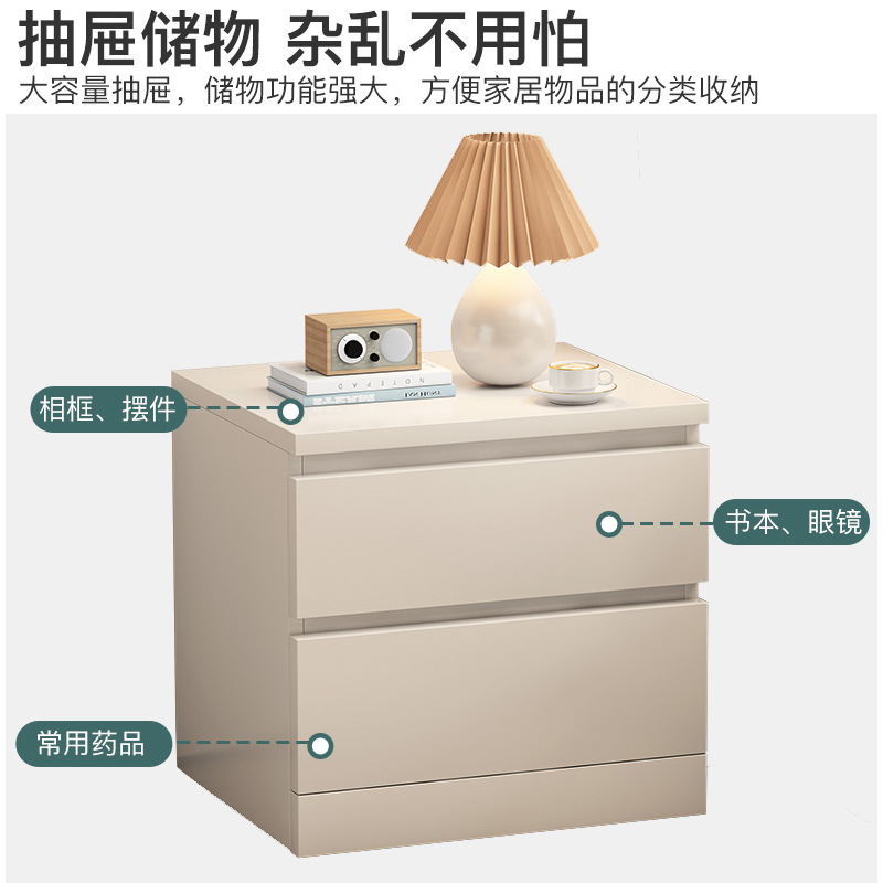 Mesa de noche simple moderno blanco dormitorio gran gabinete de almacenamiento económico simple mesita de noche gabinete rack de almacenamiento