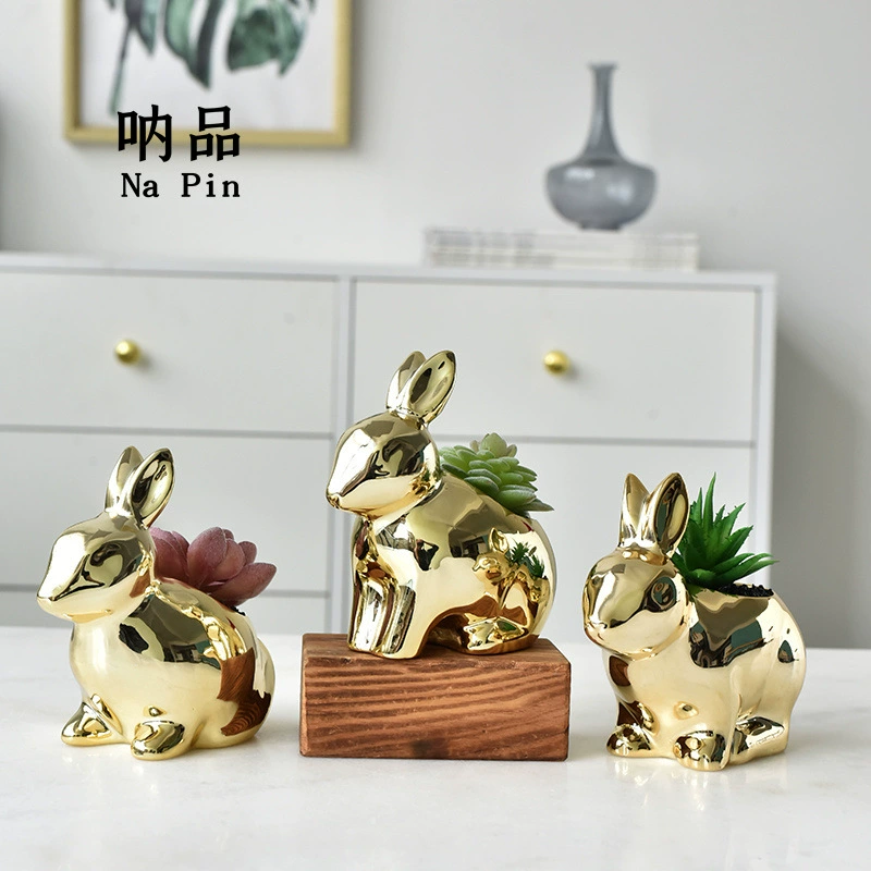 Внешняя торговля Экспорт трансграничная электронная коммерция для гальваники животных цветочный горшок кролик мясистый цветочный горшок