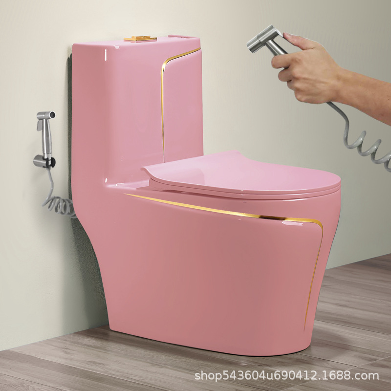 Nuevo inodoro moderno color hogar ordinario inodoro de cerámica luz lujo ins Rosa inodoro image 7