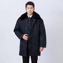 保安大衣男秋冬季棉服多功能防寒服加厚中长款冬装制服工作棉大衣