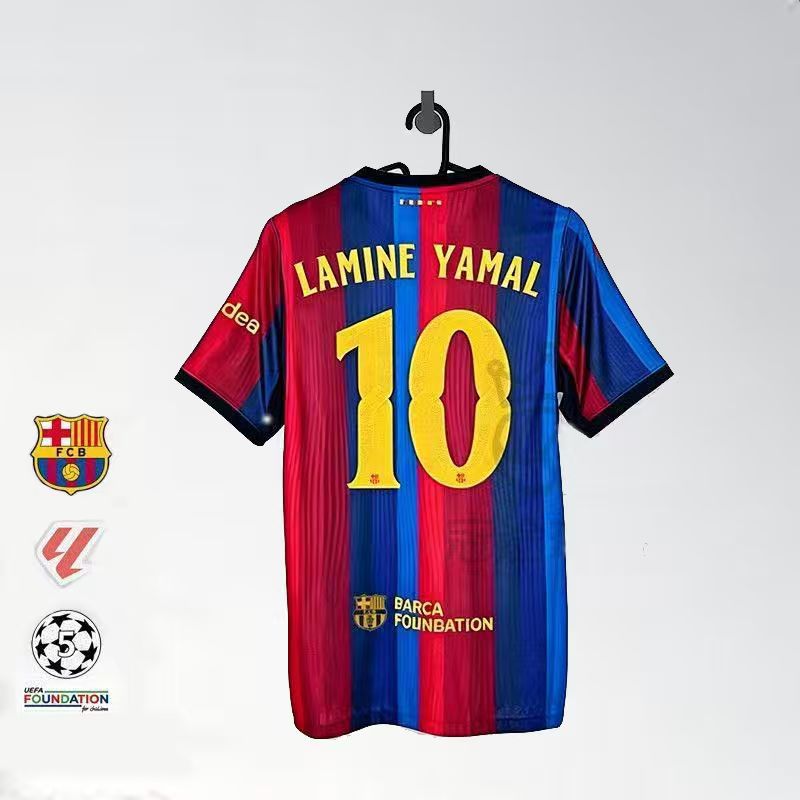 2627 Barcelona Real Madrid Jersey No. 10 Yamal Mbappe No. 11 Raphinha Home and Away Football Shirt Top