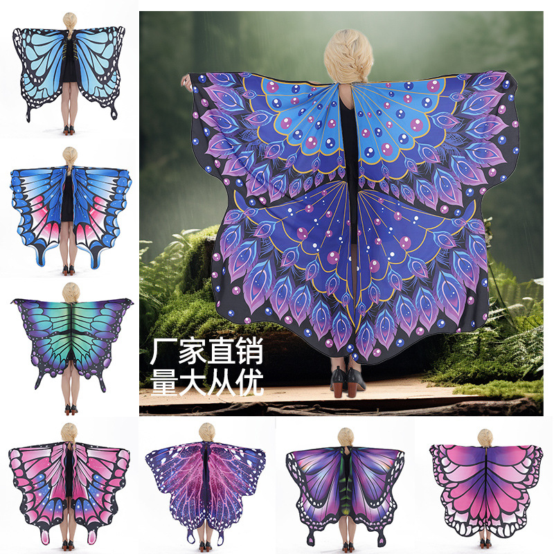 Capa giratoria con alas para danza del vientre, accesorio de cosplay, decoración estilo INS, elección de influencers para sesiones de fotos