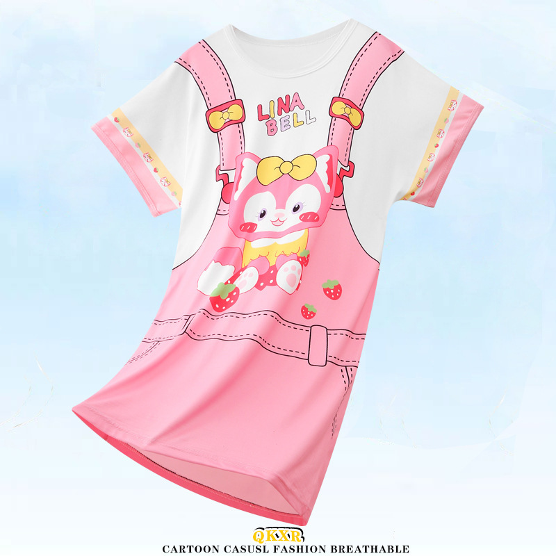 东南亚儿童睡衣夏季女童睡裙短袖可爱公主女孩大童洋气家居服夏天