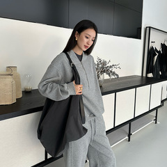 ELSISSI设计感立领廓形mardi卫衣女2025秋季新款半拉链新中式上衣