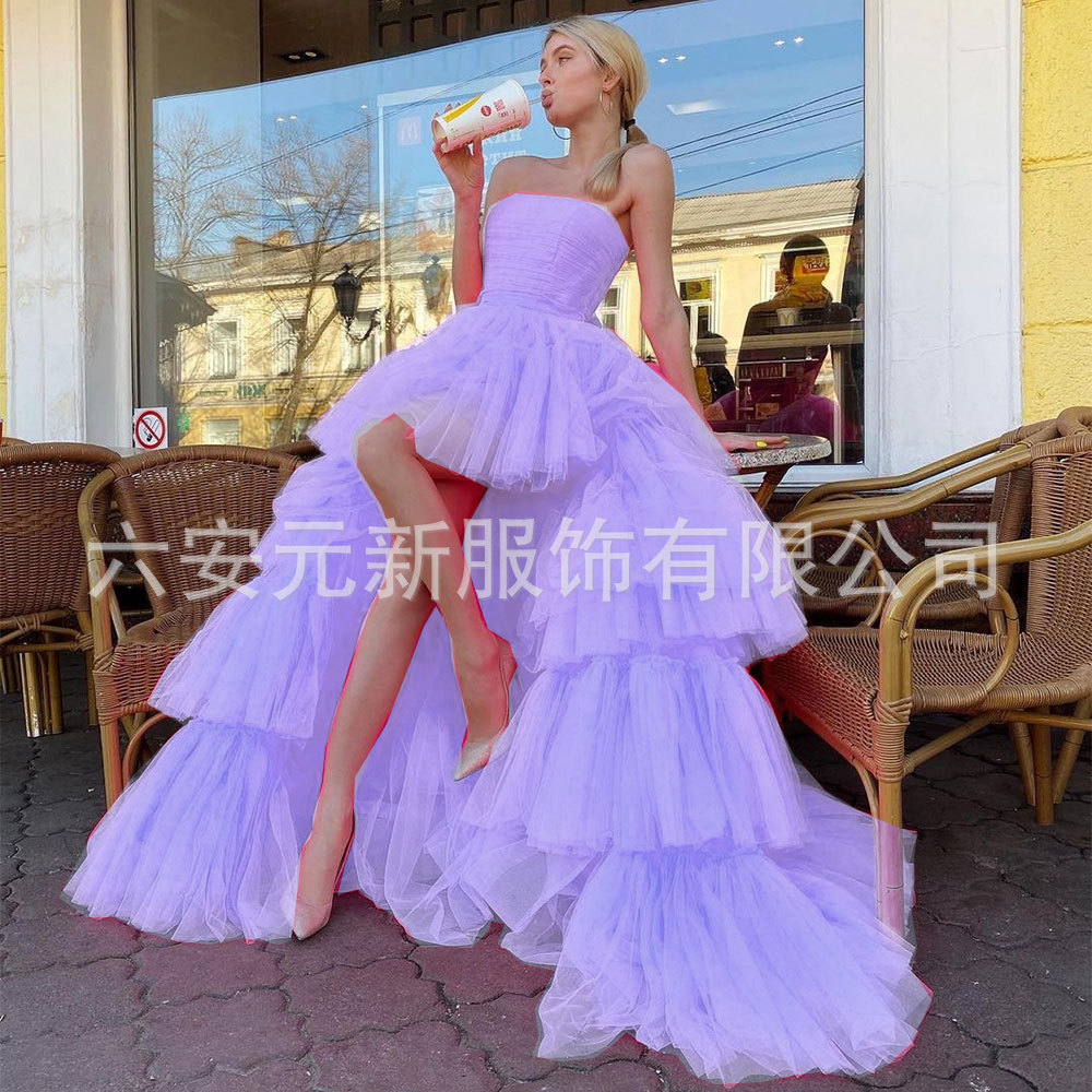 2023 europeo y americano Comercio exterior Amazon AliExpress deseo nuevo tubo superior falda de la torta boda bola del banquete vestido noche