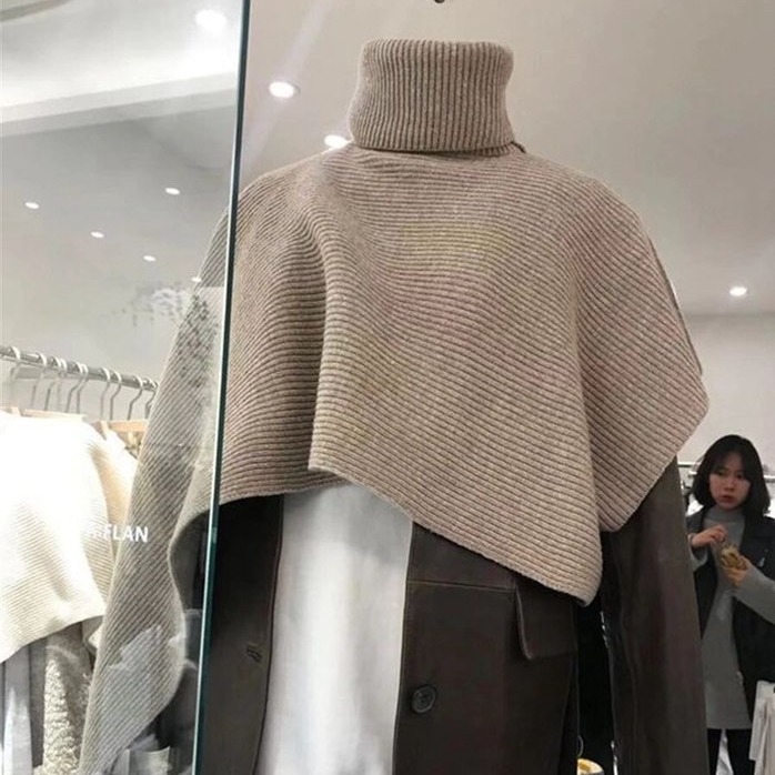 Bufanda Chal con Cuello Alto de Fibra Acrílica, Térmica, para Invierno