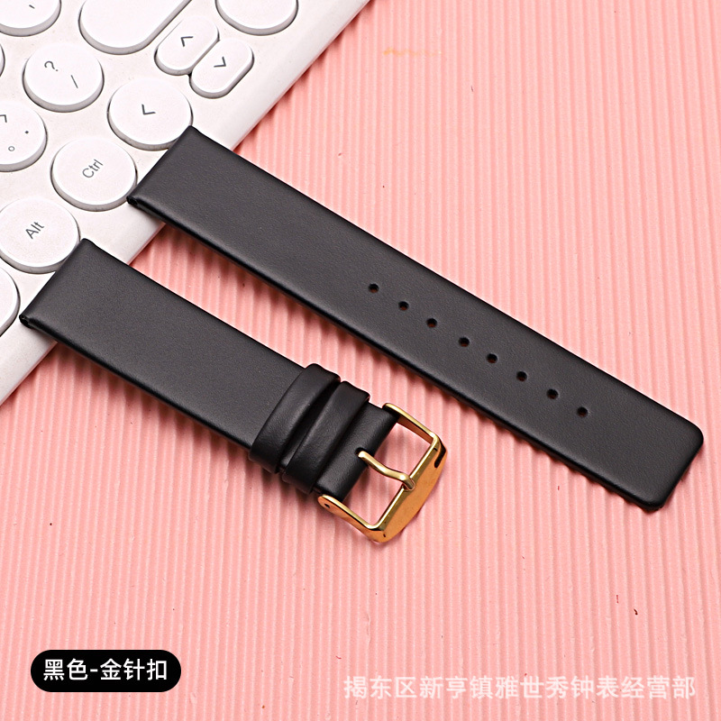 Thin, leather, black