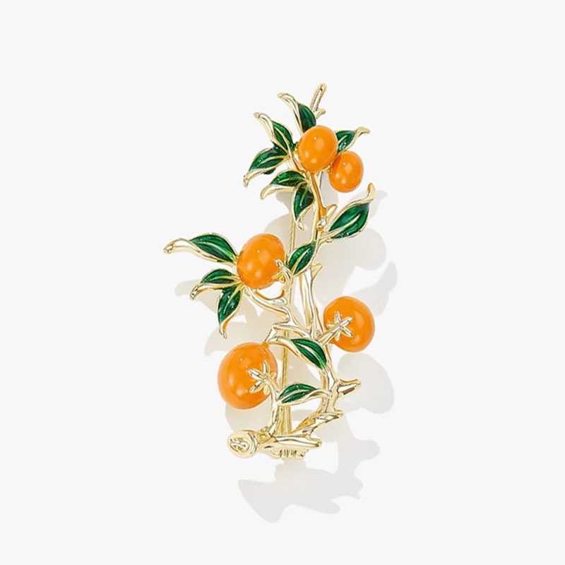 Orange Brosche Für Damen, Elegante Brosche Im Chinesischen Stil_voghion.com