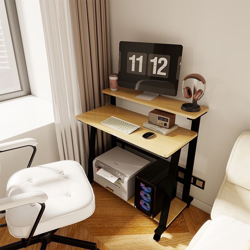 Study Desk, Bedside Computer Desk, Desktop Home-Use Room Bedroom Bay Window Desk, Double-Layer Storage Children's Simple Desk Study Desk, Bedside Computer Desk, Desktop Home-Use Room Bedroom Bay Window Desk, Double-Layer Storage Children's Simple Desk