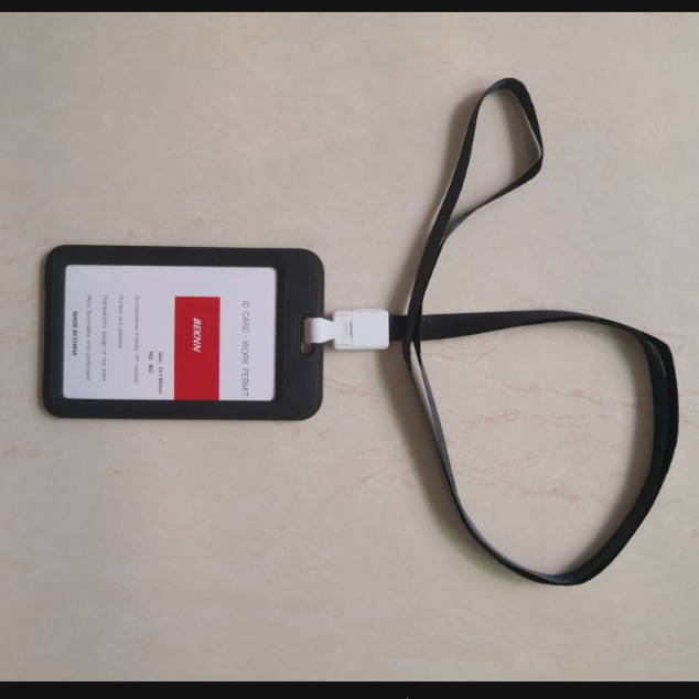 Funda protectora para tarjeta de identificación, porta tarjetas de autobús transparente de doble cara, porta tarjetas de identificación laboral, porta tarjetas de identificación de estudiante, cordón para tarjeta de identificación de exposición