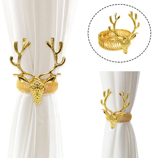 SOURCE manufacturer new Christmas deer head curtain buckle metal elastic curtain strap bedroom curtain accessories decoration