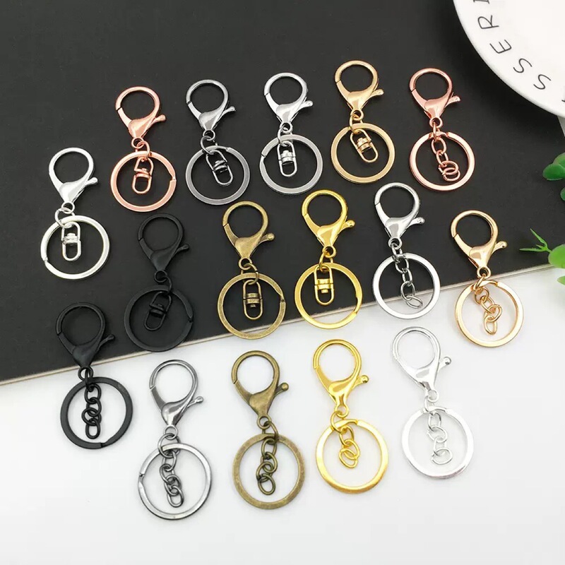 Manufacturer Wholesale Keychain Metal Pendant Dog Buckle Door Buckle Lobster Buckle Three-Piece Set Color-Preserving Plated DIY Jewelry Accessories Manufacturer Wholesale Keychain Metal Pendant Dog Buckle Door Buckle Lobster Buckle Three-Piece Set Color-Preserving Plated DIY Jewelry Accessories