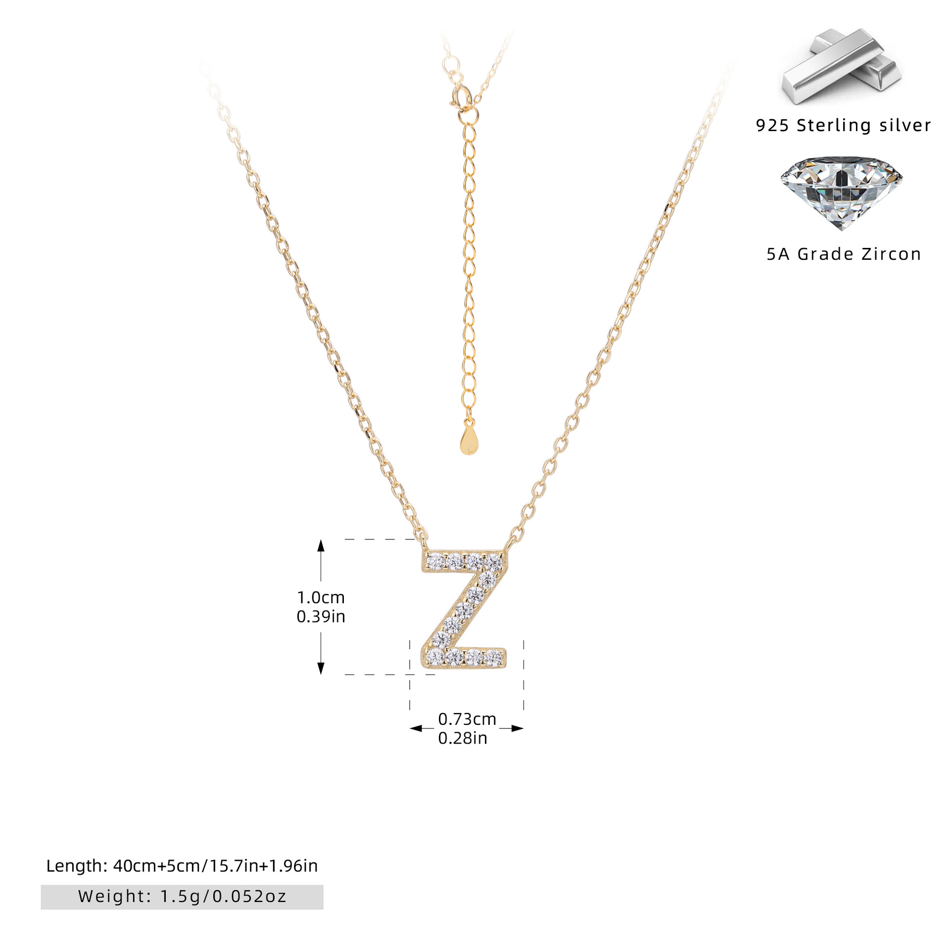 925 Silver Gold Plated-Z