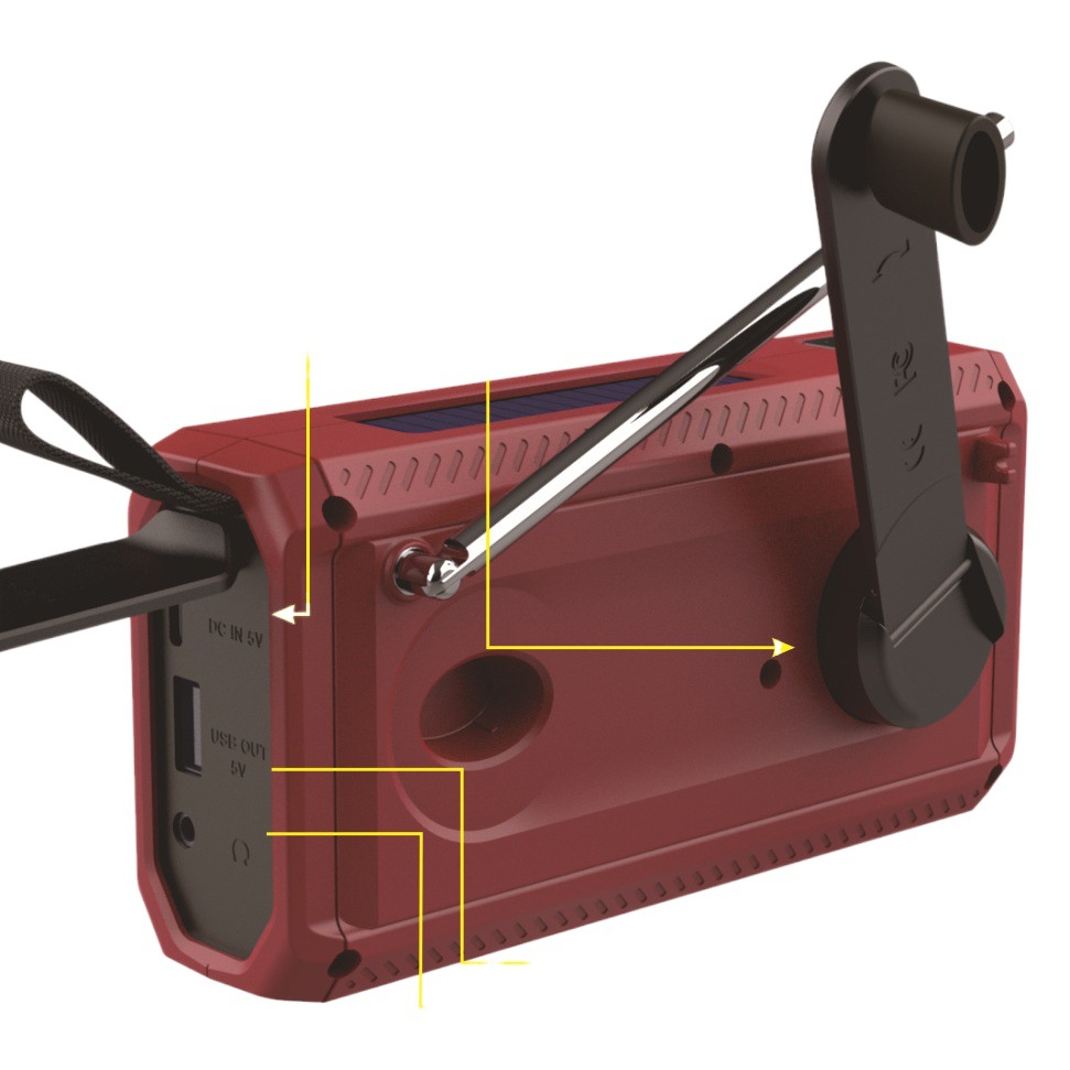 Radio de la emergencia de la linterna de la iluminación 12-hour, carga de la emergencia de la batería 4500mAh, autogenerador