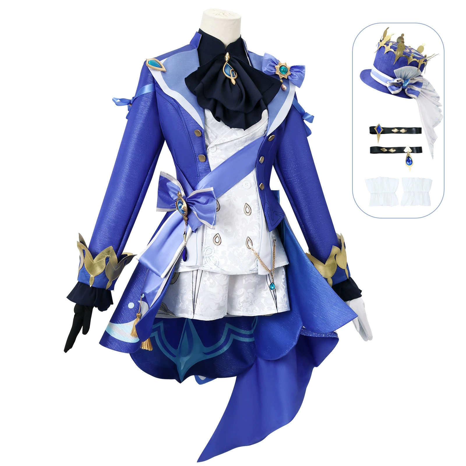 Genshin Impact Cosmet Высокая версия Fucaros Cosplay Costume Fontaine Water God Funinga Cosmet