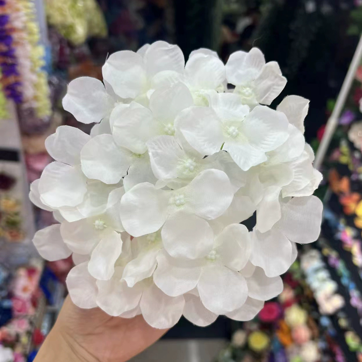 Имитированные головки кустовой гортензии, 27 ваз, грядка, ряды цветов, свадебная декорация, съемка букета, оптом искусственные цветы оптом