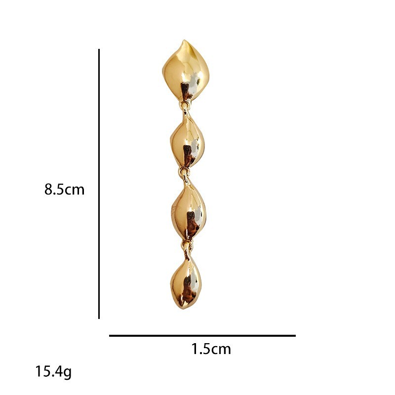 15g Weight Alloy Ear Needle Material Ear Studs Classification 1 Pair Quantity Holiday, Banquet, Selfie Occasion Alloy Material Water Droplets Pattern All Seasons Season Women's Gender Plating Design Casual, Elegant, Lady Style 1 Pair Casual Elegant Lady Water Droplets Plating Alloy Ear Studs 8