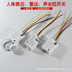 220V インテリジェント人間の動き遅延オフライトコントローラー自動点灯赤外線人体センサースイッチレーダー音と光制御