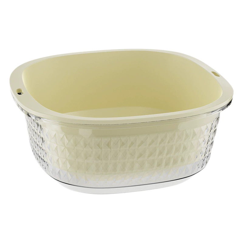 Новая очень большая утолщенная двухслойная корзина для слива ПЭТ, квадратная корзина для мытья фруктов и овощей, кухонная бытовая пластиковая корзина для овощей