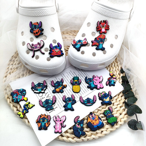 22 new cute and funny Stitch cave shoes shoe buckles shoe flower buckles PVC soft rubber decorative buckle accessories