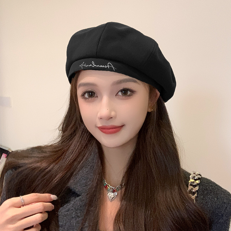 Otoño y invierno nuevos productos de lana Boina estilo británico pintor sombrero retro versátil cara pequeña boina sombrero para hombres y mujeres