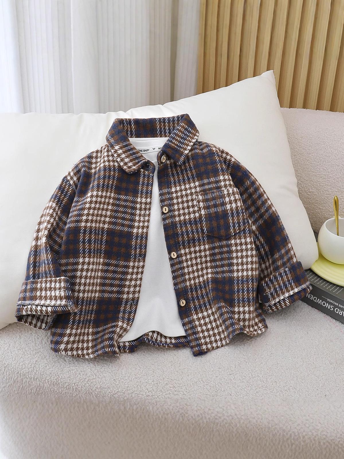 Camisas casuales a cuadros para niños de otoño Camisas para niñas Camisas de manga larga Camisas para niños Camisas para niños