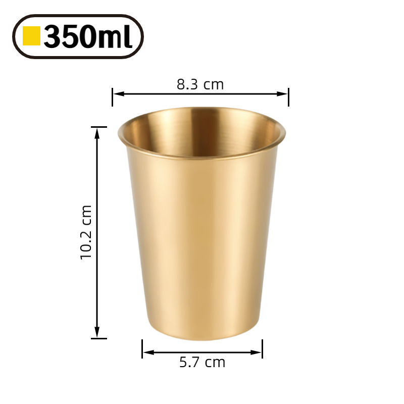 304 ステンレス鋼カップ単層水カップインビールカップ冷たいドリンクカップレストランジュースカップ落下防止カップはロゴでカスタマイズできます|undefined