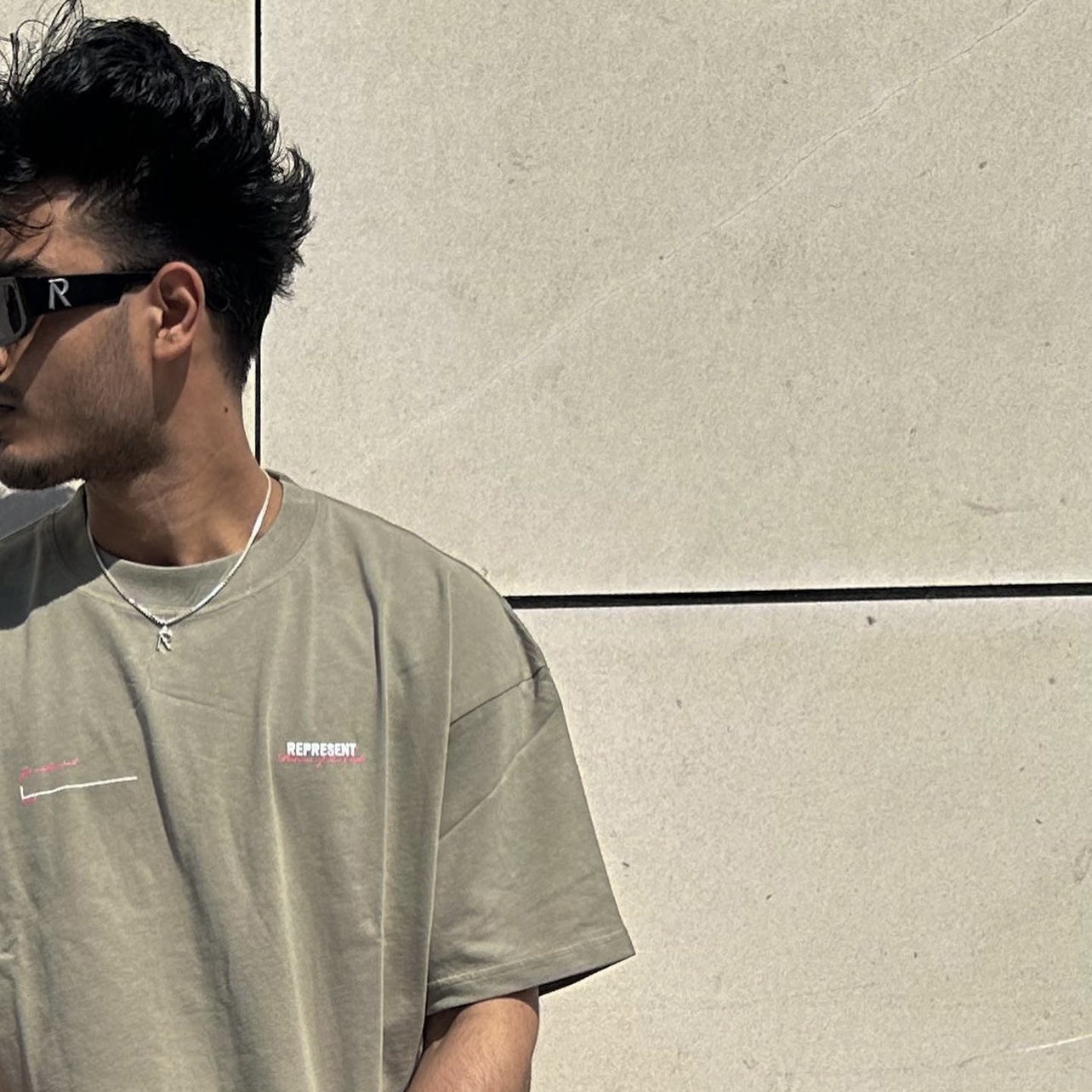 Heavy High Street REPRESENT REP color Carta marca de moda retro suelta de verano americano de los hombres de manga corta Camiseta