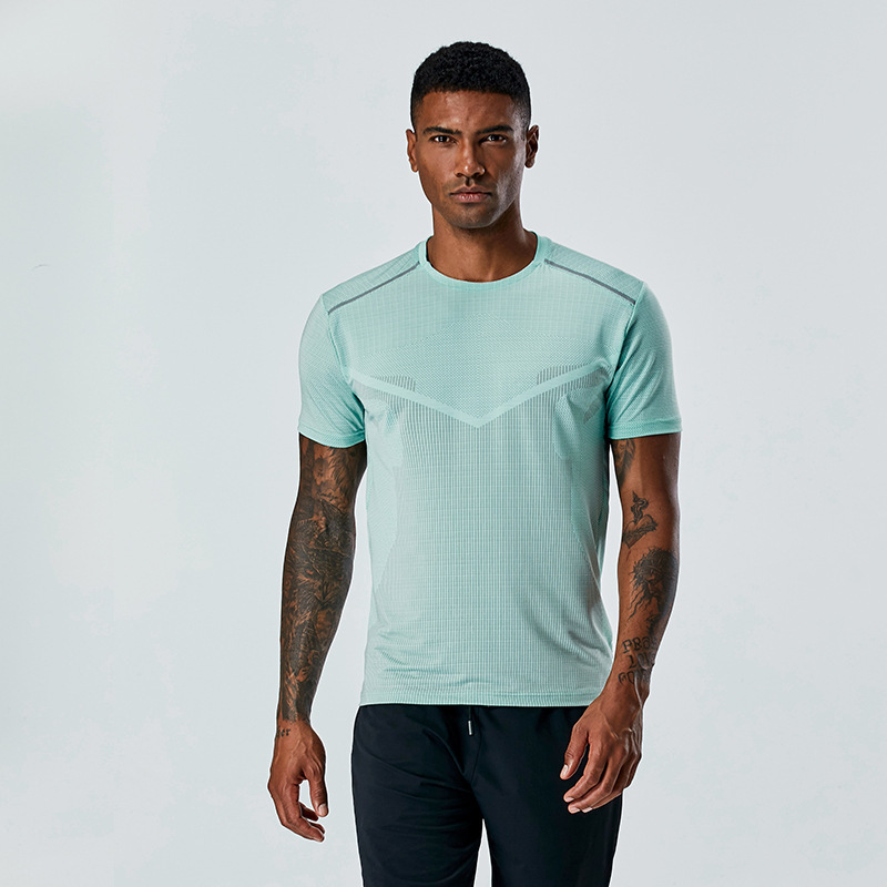 Cross-border foreign trade summer men's sports quick-drying T-shirt wholesale fitness running round neck short sleeve custom LOGO