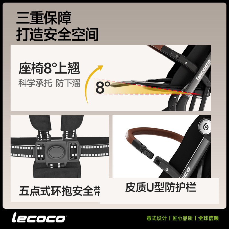 Lecoco楽カード四輪軽量折り畳みベビーカー簡易超軽量搭乗機ポケット車散歩人形神器