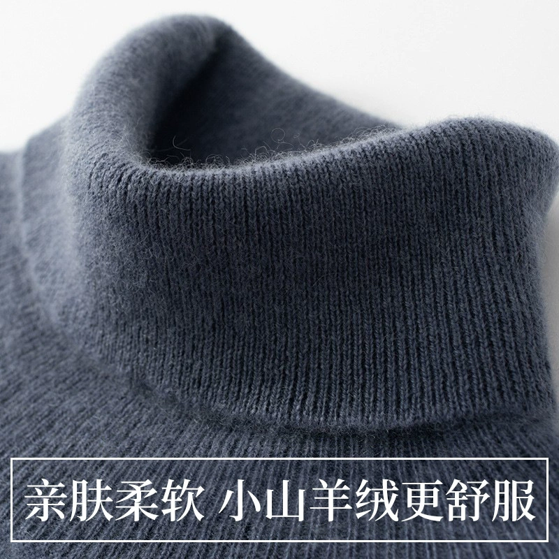 Осенне-зимний мужской свитер первой линии с высоким лацканом, свитер из горного кашемира, повседневная трикотажная одежда больших размеров, базовый шерстяной свитер, утолщенный