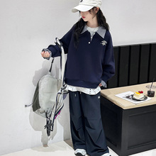 女童卫衣套装2025秋季新款大童韩版时髦洋气运动装工装两件套秋装