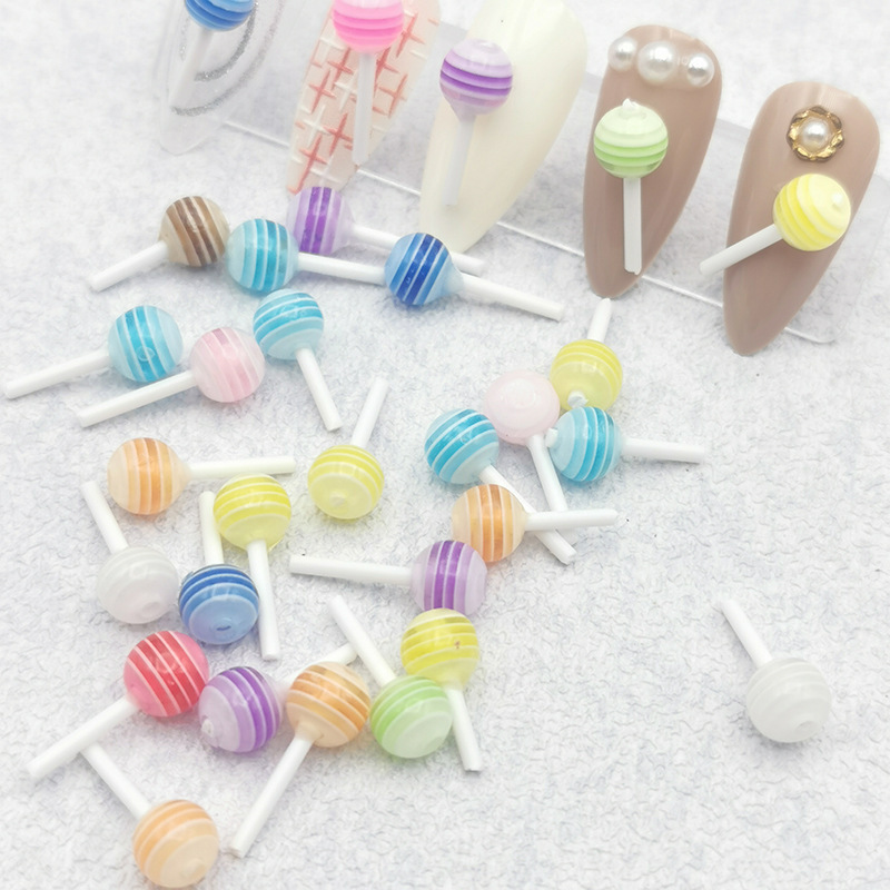Nail Art Accessories, Simulated Candy Decorations, Colorful Lollipops, Nail Decorations, Handmade DIY Materials and Accessories