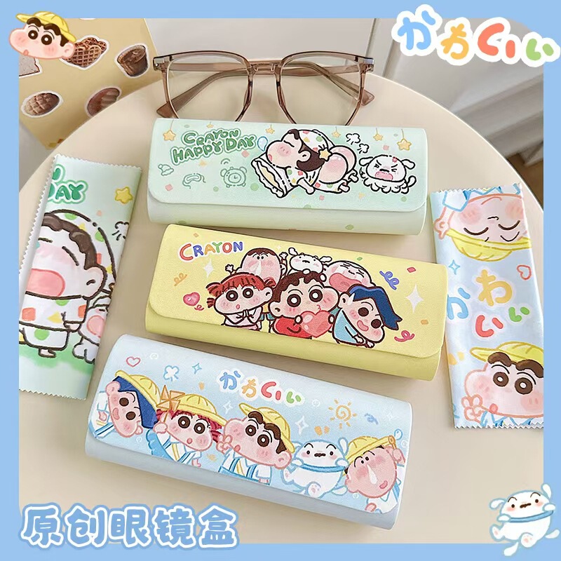Cute Girl Crayon Shin-Chan Student Cartoon Glasses Case High-End Japanese-Style Portable Optical Glasses and Sunglasses