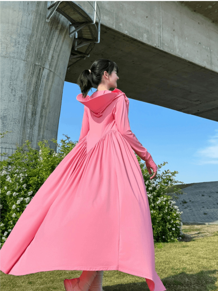 Long Waist-Cinching Ice Silk Sun Protection Clothing Skirt for Women Slim Summer Thin 2025 New Full Body Anti-Uv Sun Protection Clothing